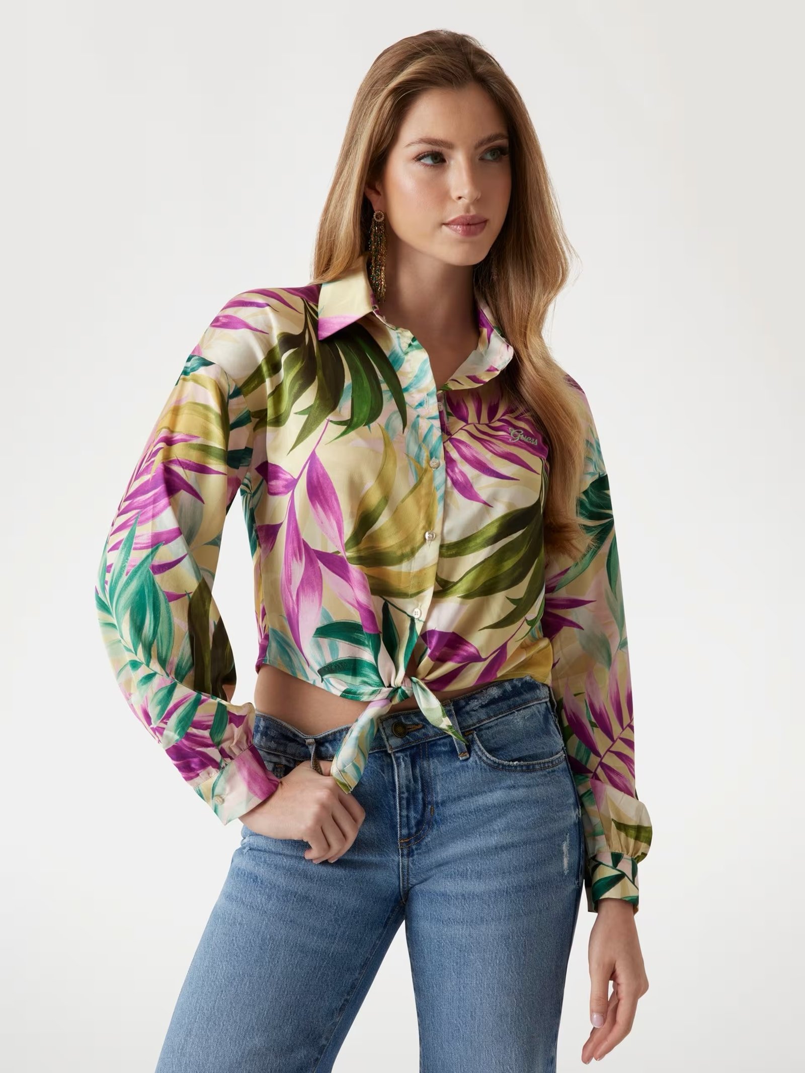 GUESS

Camicia cropped in raso

W5GH0IWH9C2