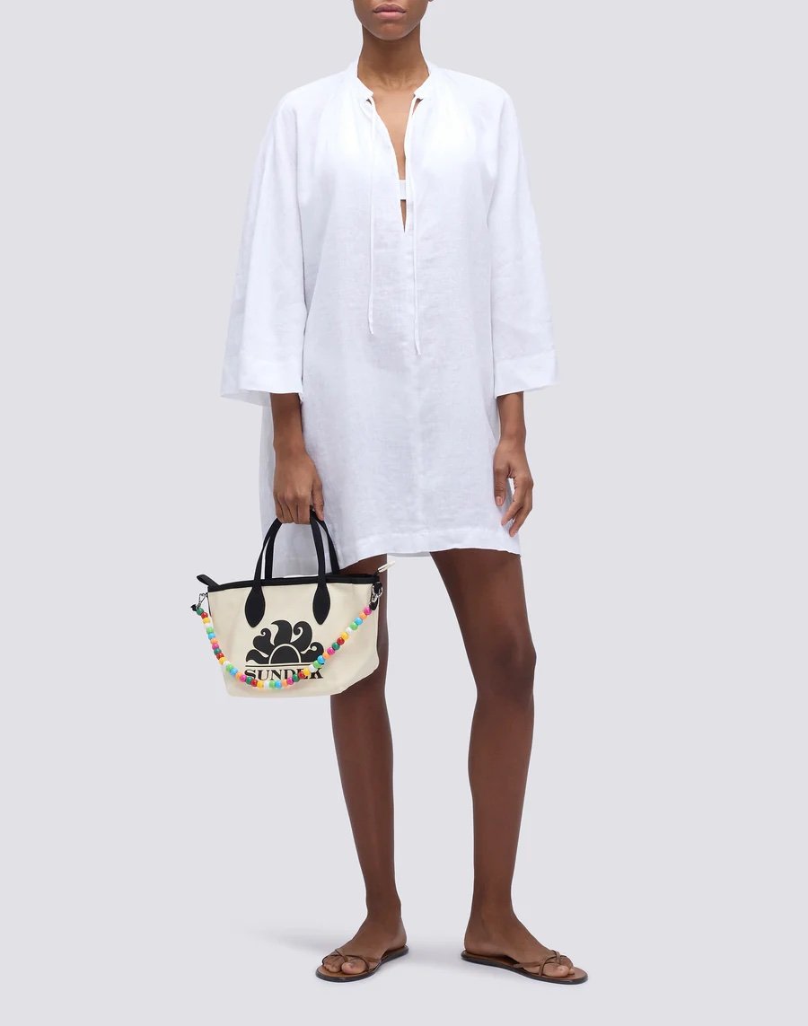 SUNDEK TOTE BAG PICCOLA CON PERLINE ARCOBALENO