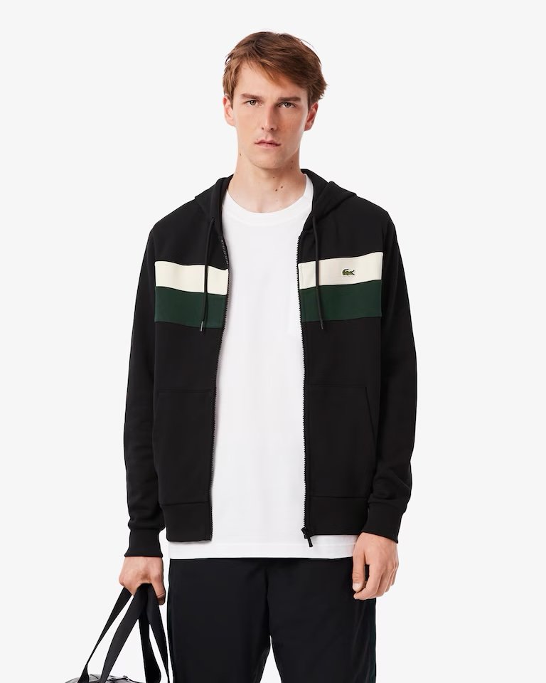 LACOSTE 
Felpa con cappuccio e zip color block
REF. SH5913-00