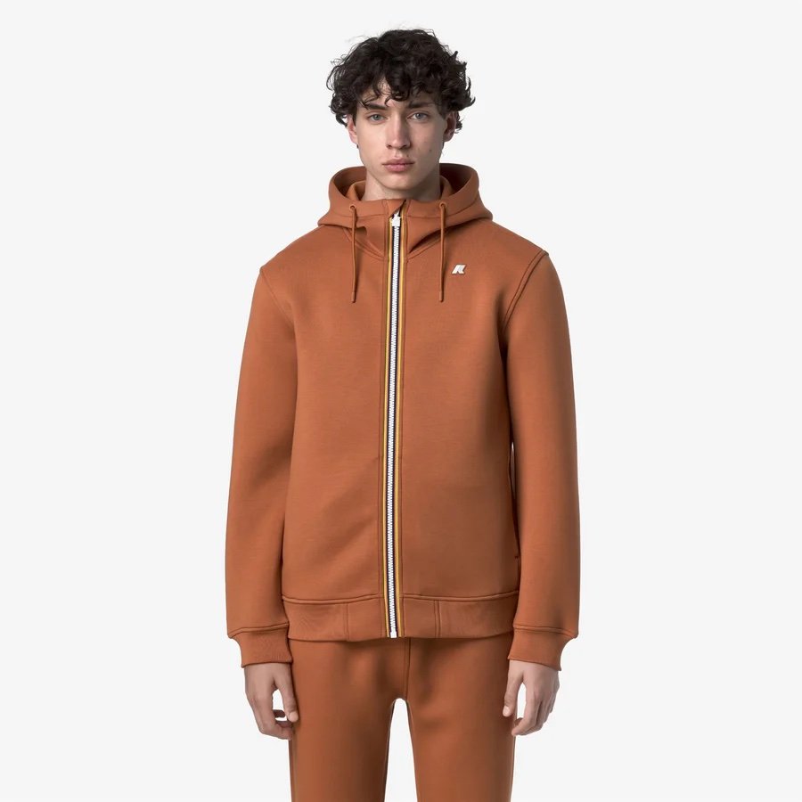 K-WAY 
RAINER SPACER ORANGE ADOBE
Giacca Fleece Calda Uomo arancione con Cappuccio Regolabile

Style: K2141DW - Color: WGG