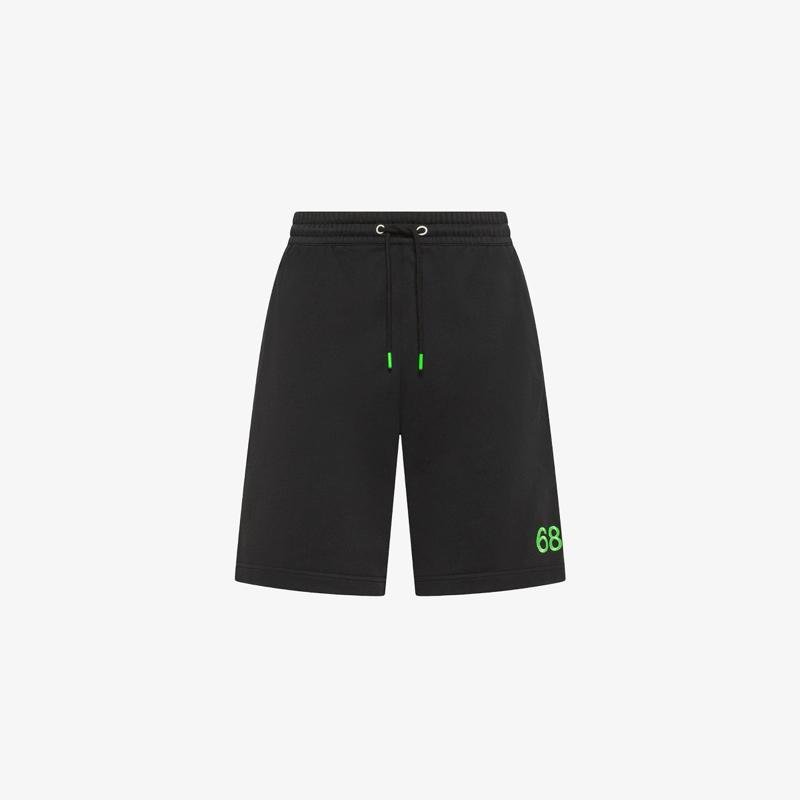 Bermuda Sun68 in felpa di cotone nero / bianco / blu navy - immagine 3
