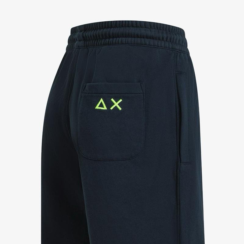 Bermuda Sun68 in felpa di cotone nero / bianco / blu navy - immagine 6