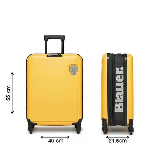Blauer trolley da viaggio chiusura con doppia zip