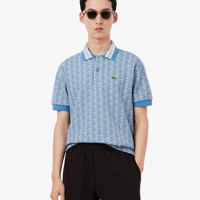 Lacoste Polo dal taglio classico in jacquard con monogramma