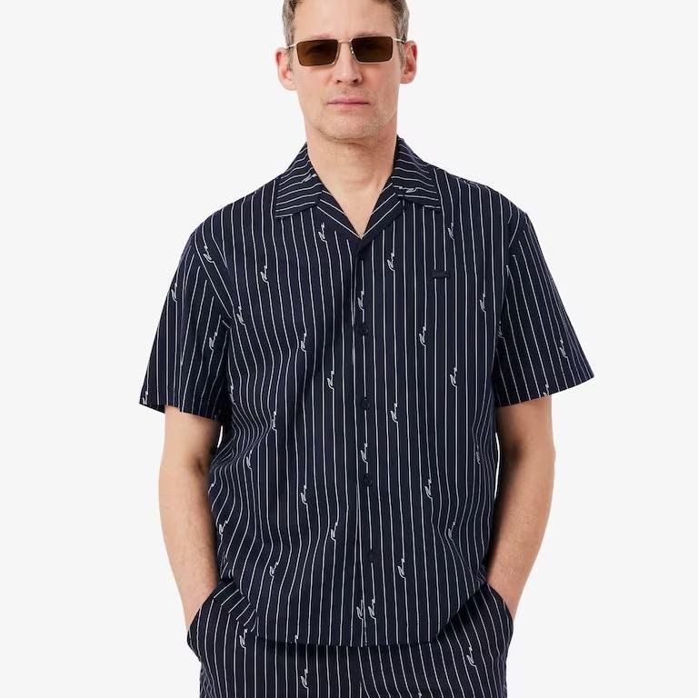 Camicia Lacoste in twill stampata relaxed fit Ref. CH2343-00