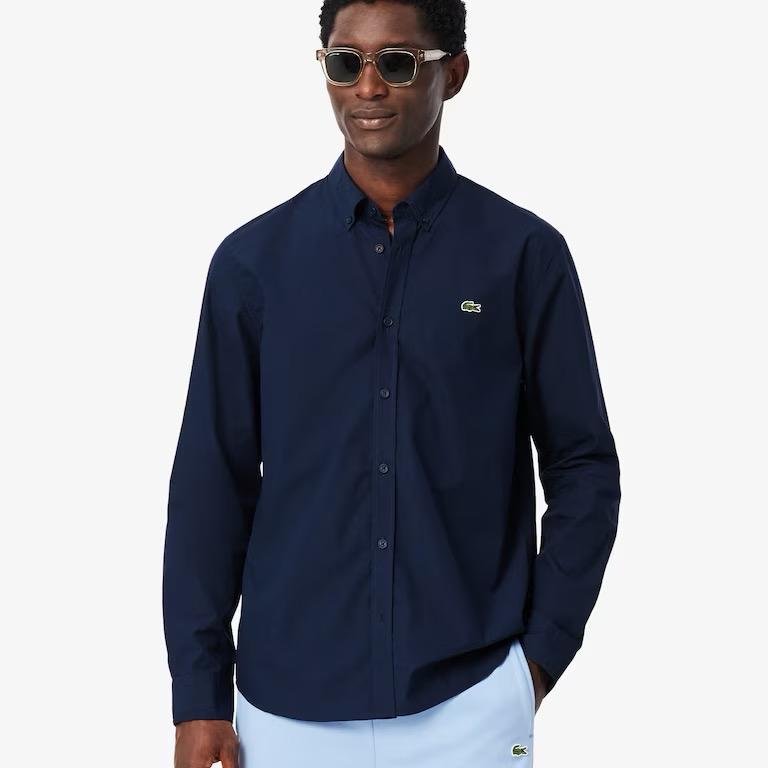 Camicia Lacoste regular fit in popeline elasticizzato CH2316