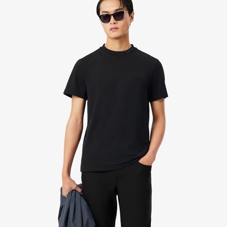 T-shirt Lacoste in piqué con marchio jacquard Commuter