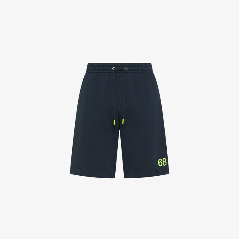 Bermuda Sun68 in felpa di cotone nero / bianco / blu navy - immagine 5