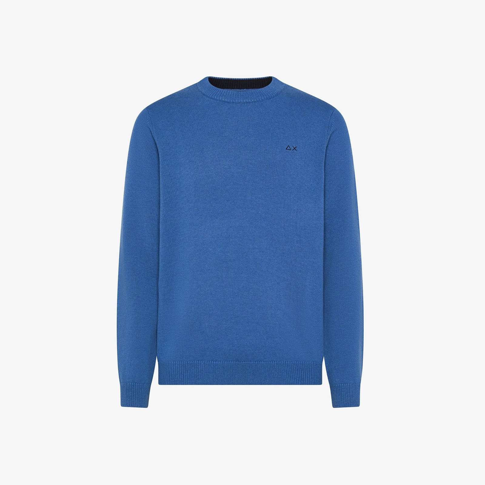 Maglia Sun68 girocollo in lana e cashmere avio K46112
