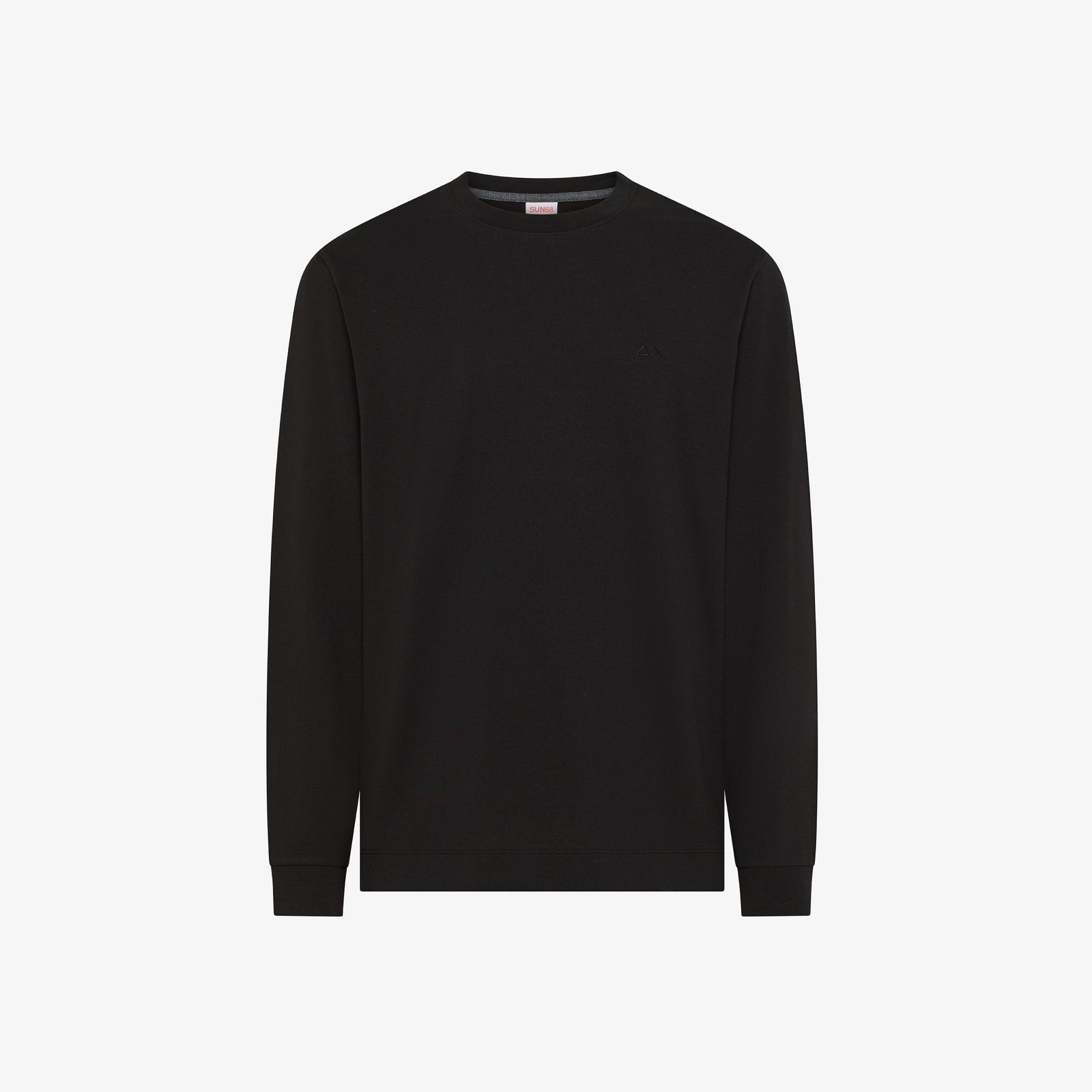 T-shirt Sun68 in piquet di cotone nero T46117