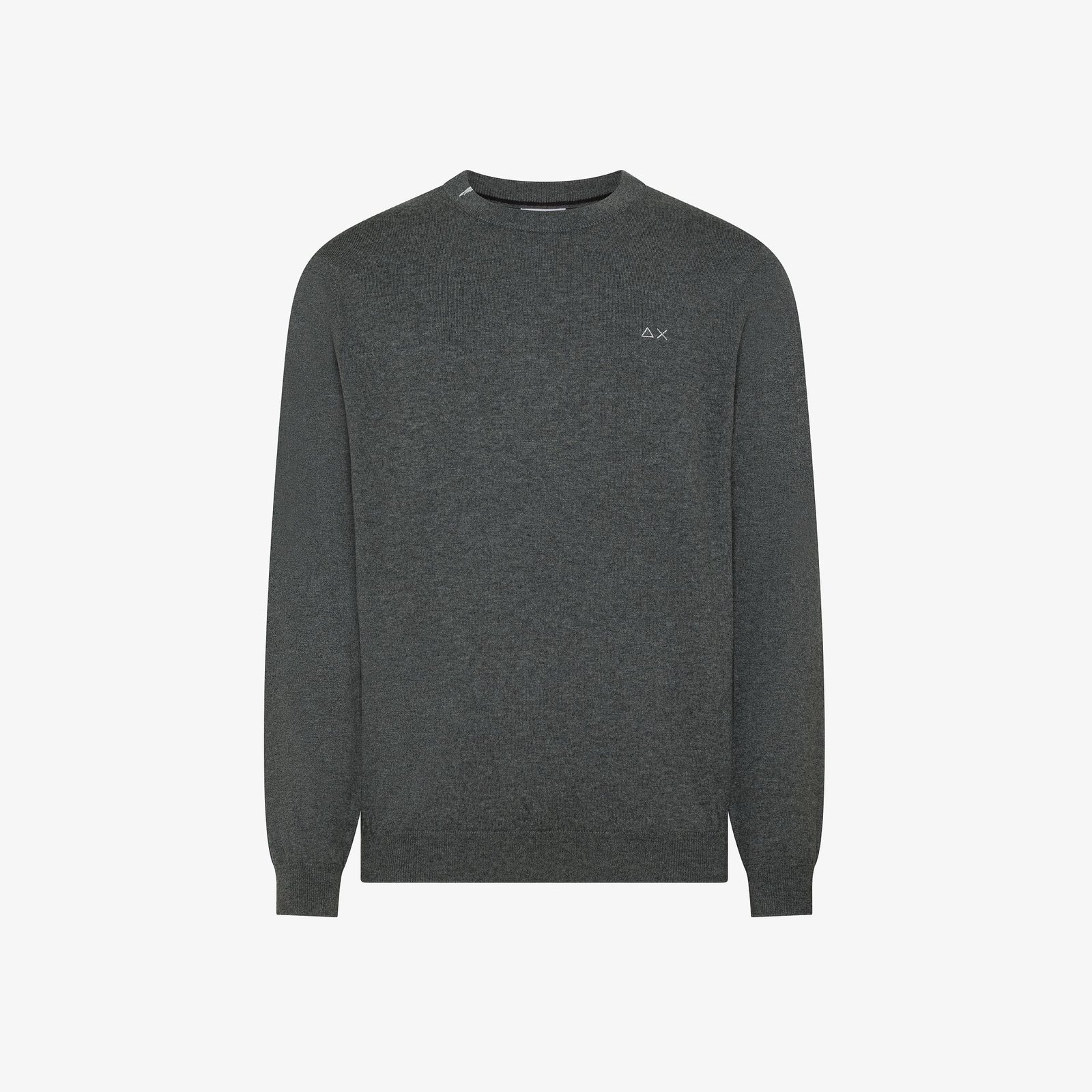 Maglia Sun68 girocollo in cotone e lana grigio scuro K46101