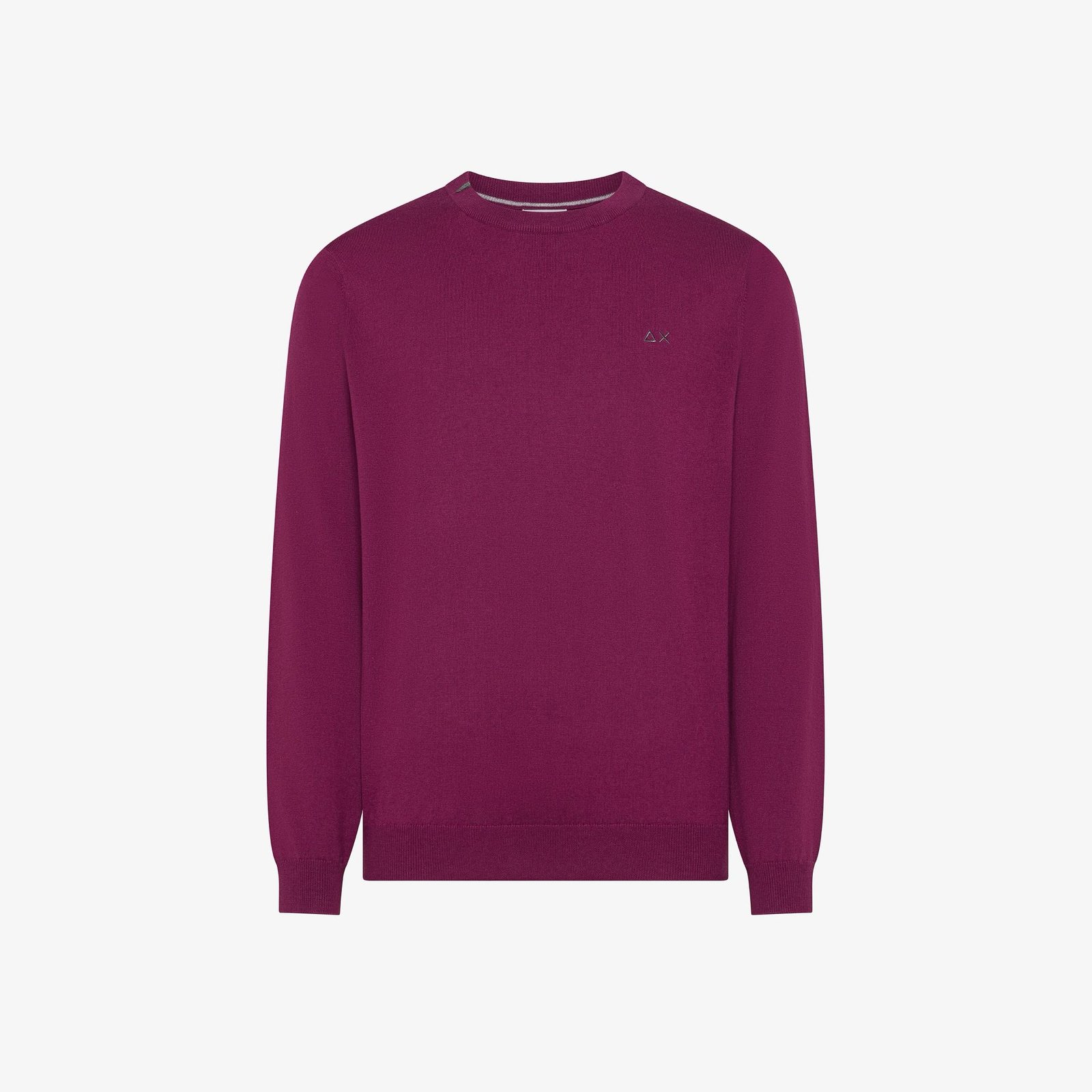 Maglia Sun68 girocollo in cotone e lana ciclamino K46101