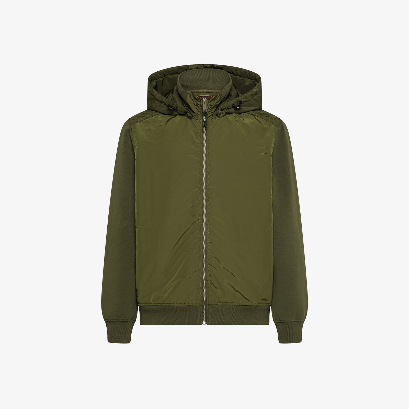 Felpa SUN68 in cotone e nylon con zip verde militare scuro F46132