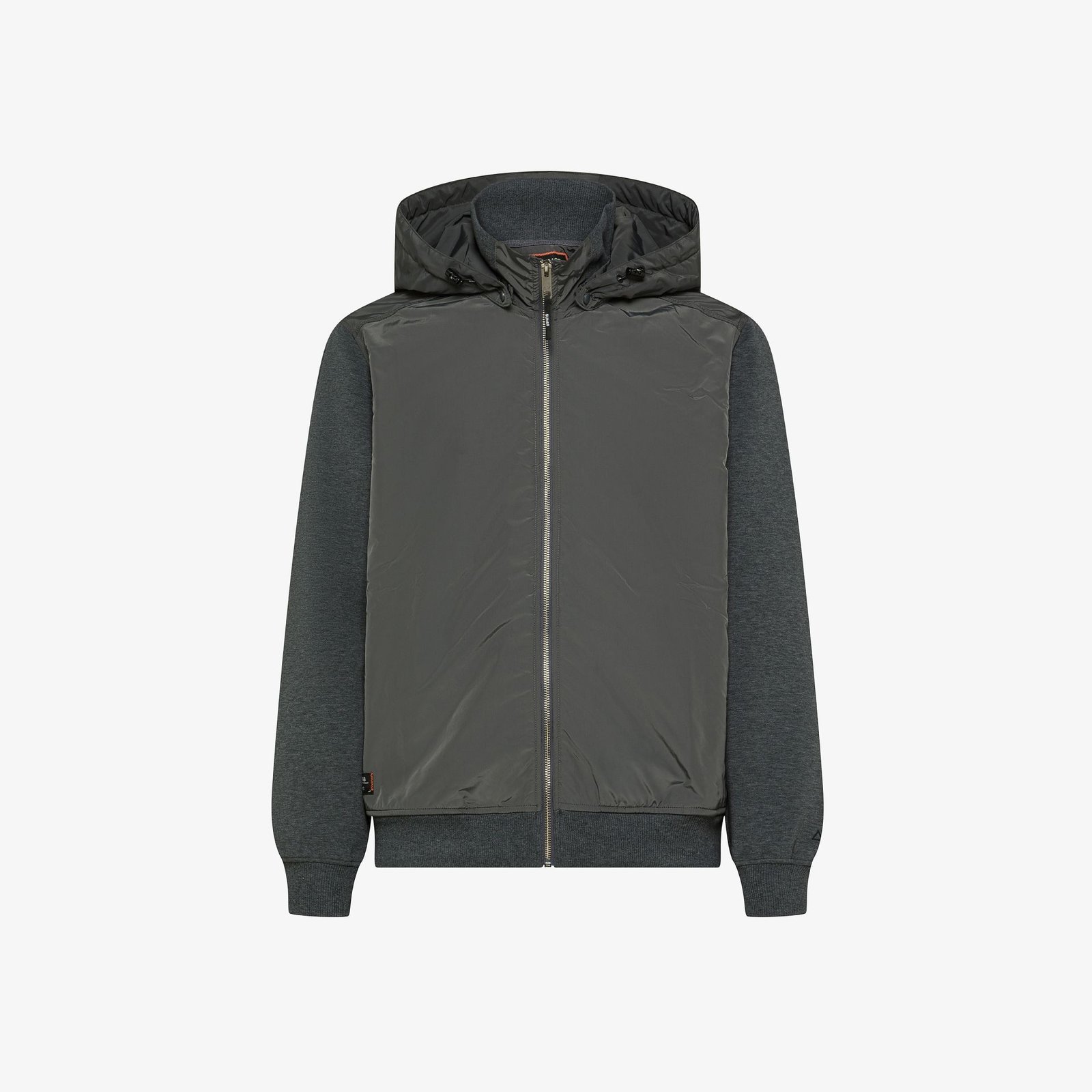 Felpa Sun68 in cotone e nylon con zip grigio scuro F46132