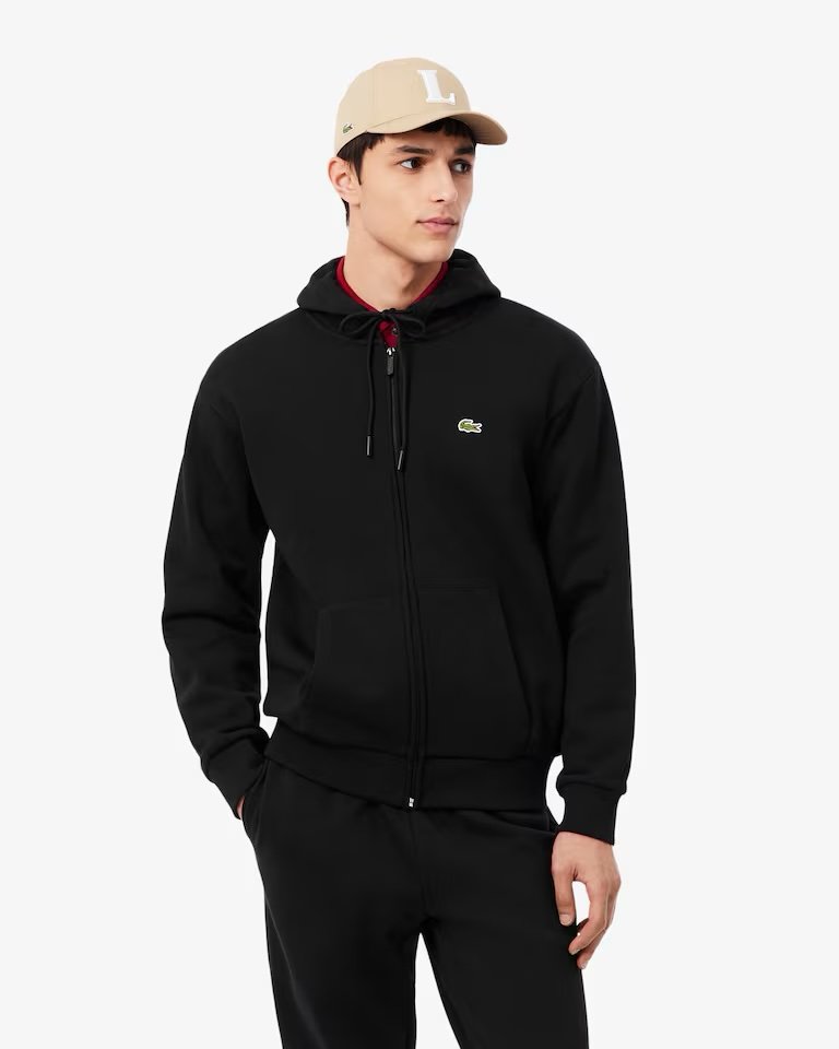Felpa Lacoste con cappuccio tessuto felpato