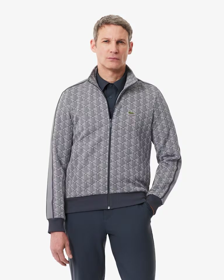 Lacoste Felpa Monogram Grigio - immagine 2