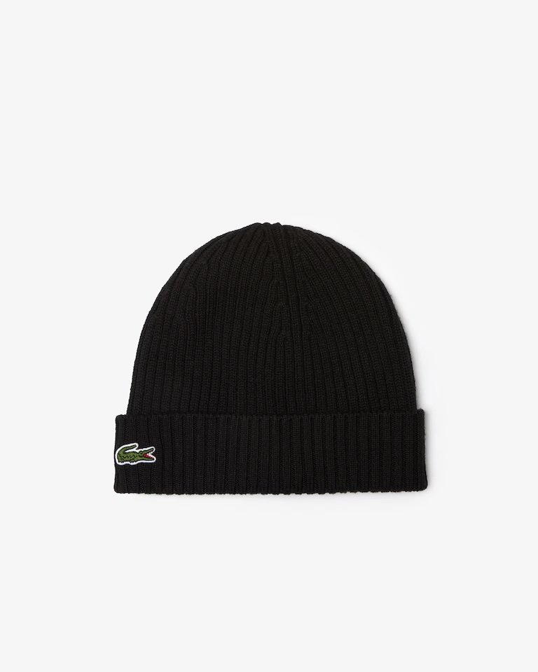 Lacoste berretto in lana spazzolata con logo ricamato