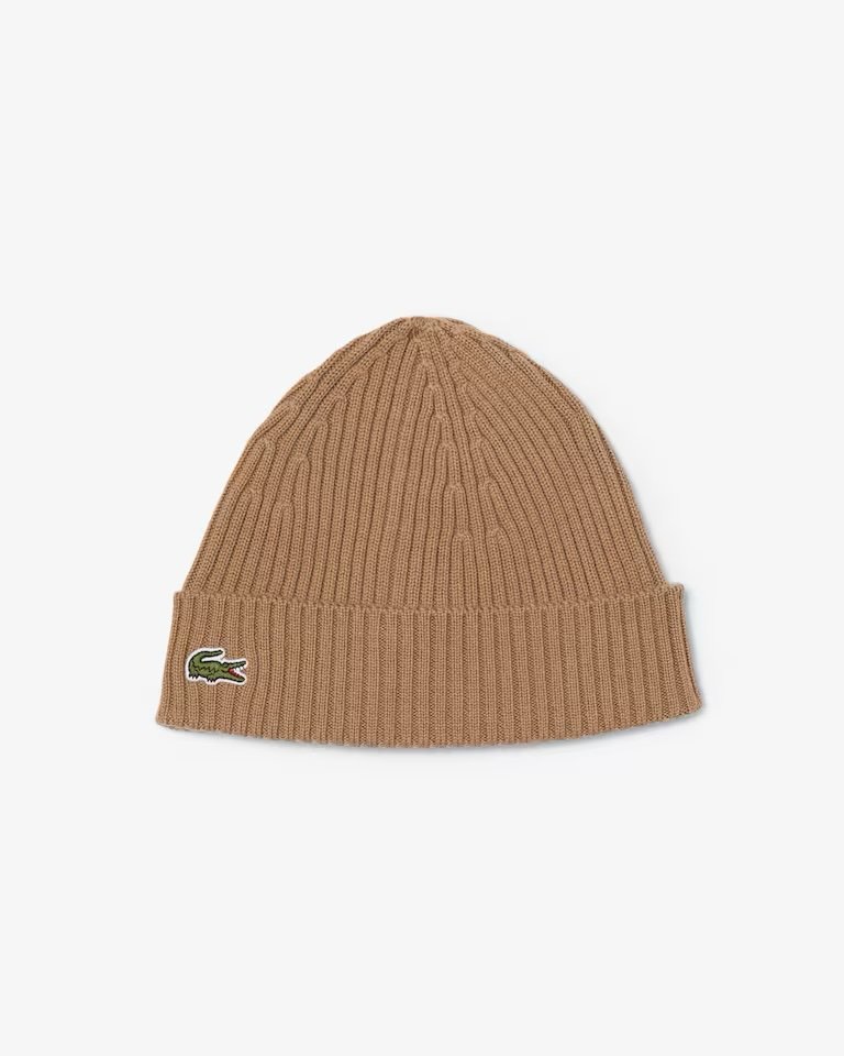 Lacoste berretto in lana spazzolata con logo ricamato