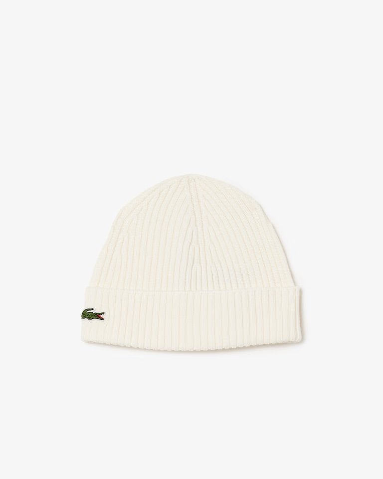 Lacoste berretto in lana spazzolata con logo ricamato