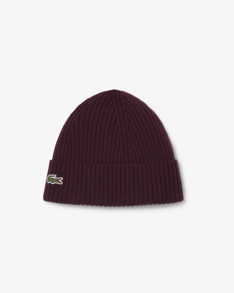 Lacoste berretto in lana spazzolata con logo ricamato