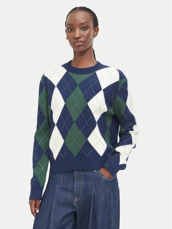 Guess Maglione Donna con Rombi Blu
