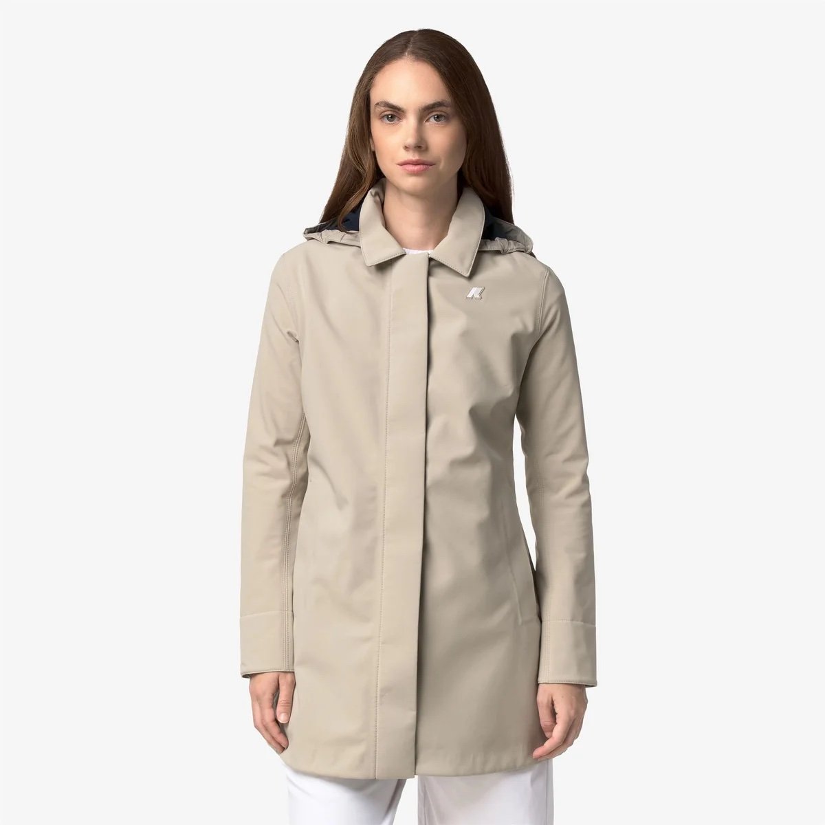 GIACCA K-WAY DONNA MATHY BONDED BEIGE CASHMERE K2148BW